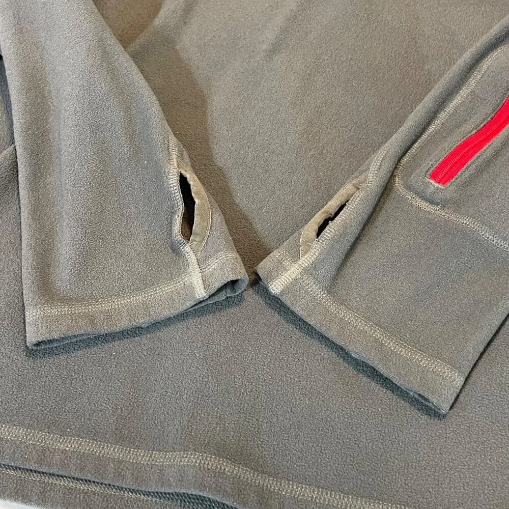 The North Face Mens Fleece Pullover M Gray With Red Accents - Picture 4 of 9